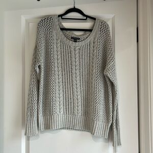Women's Open-Knit Sweater - Gray
